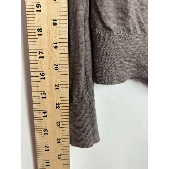 North South Merino Extra Fine 100% Wool Womens XS Taupe Button-Up Sweater - Picture 7 of 11